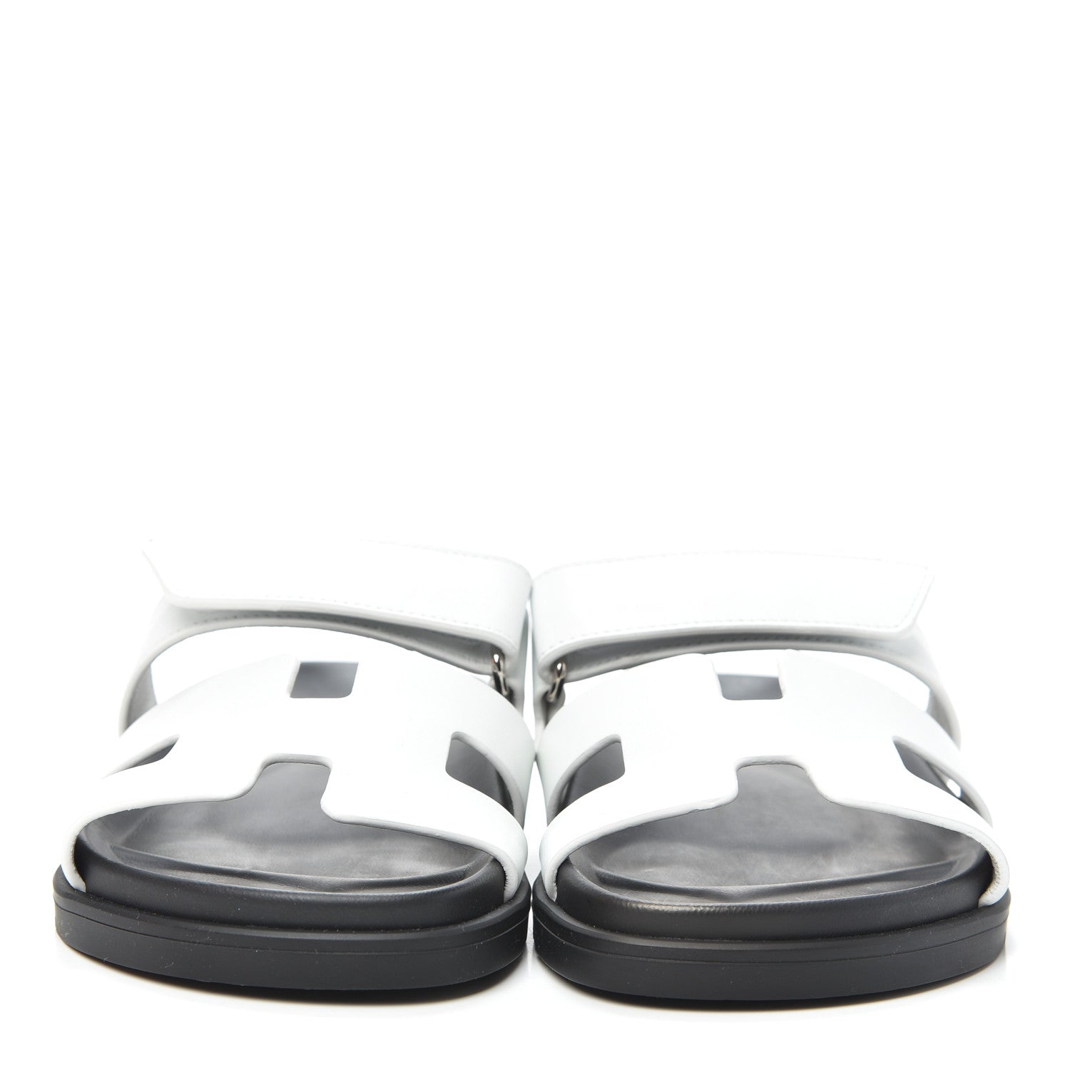 Hermes Calfskin Womens Chypre Sandals 37.5 White 2 of 7