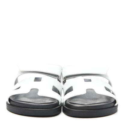 Hermes Calfskin Womens Chypre Sandals 37.5 White 2 of 7