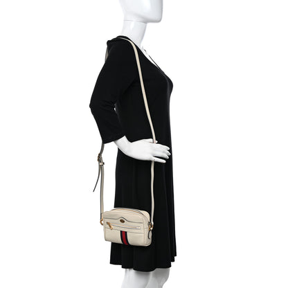 Gucci Textured Dollar Calfskin Web Mini Ophidia Shoulder Bag Mystic White 2 of 17