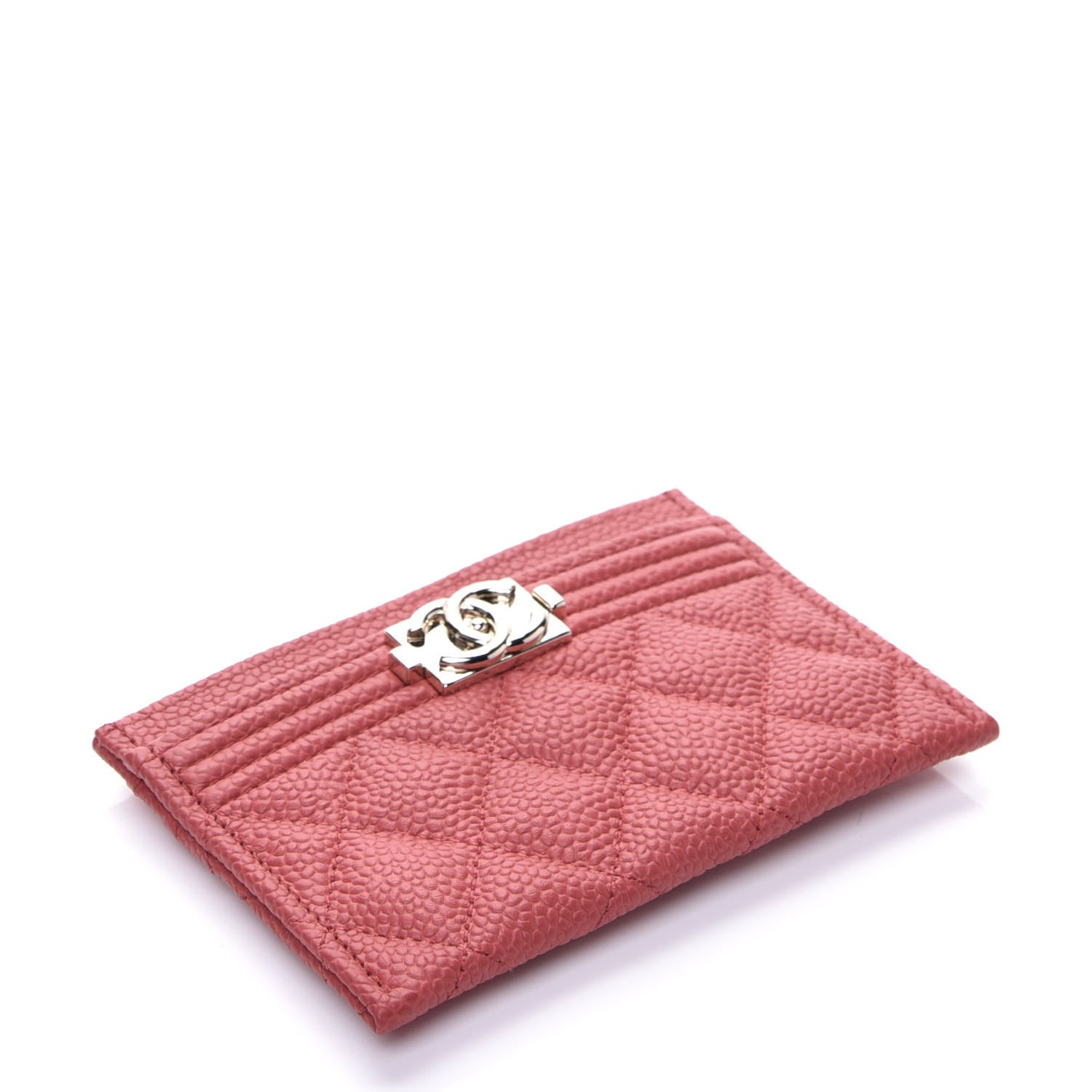 Chanel Caviar Quilted Boy Card Holder Red 4 of 8
