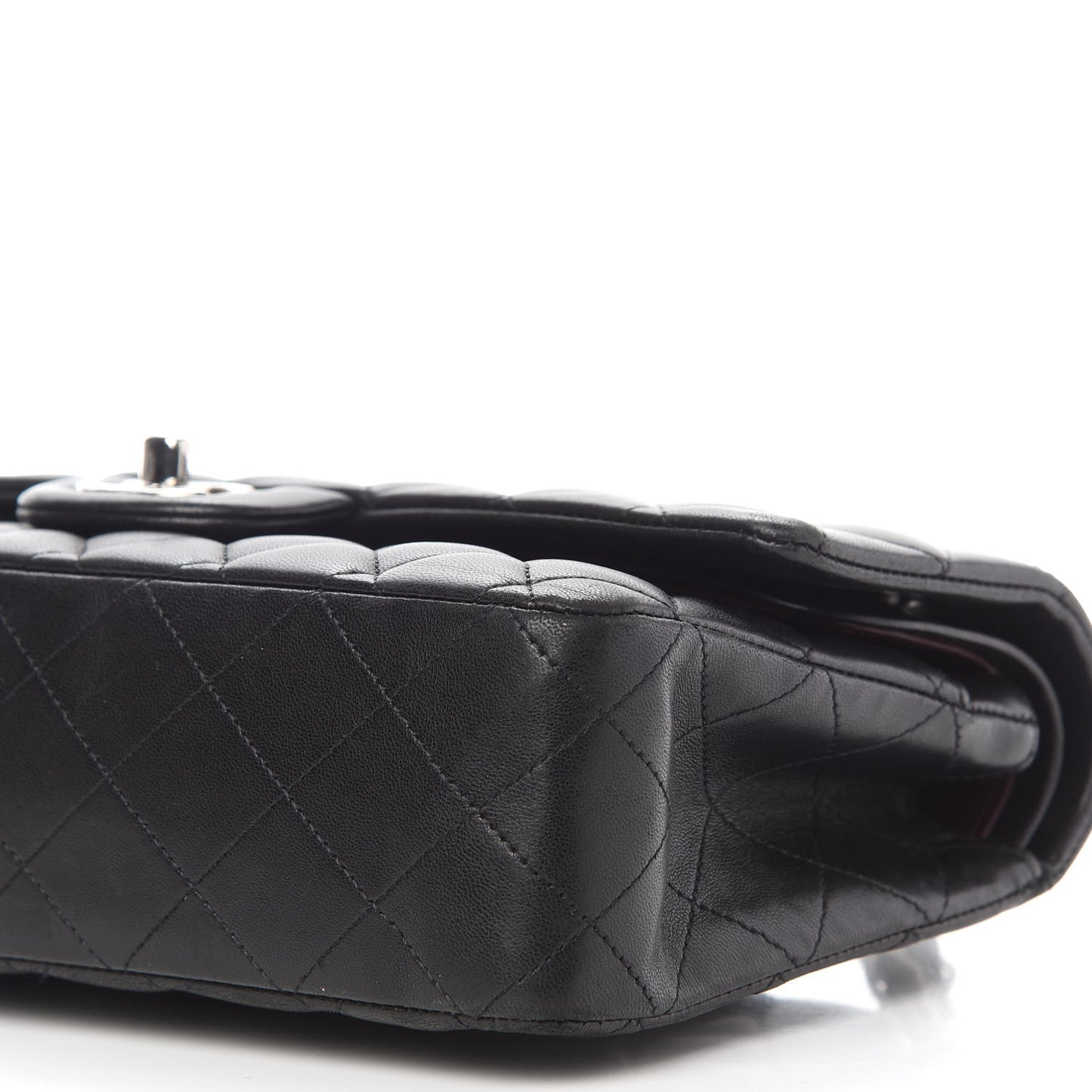 Lambskin Quilted Medium Double Flap Black