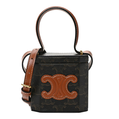 Celine Calfskin Triomphe Canvas Lock Bag Tan 1 of 8