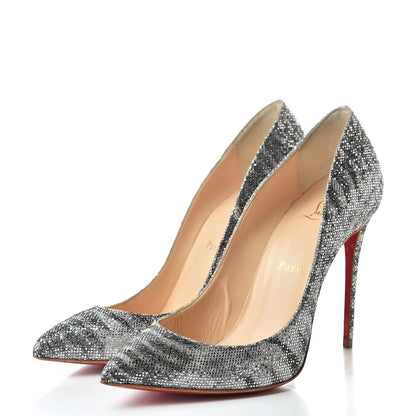 Christian Louboutin Glitter Sirene Pigalle Follies 100 Pumps 37.5 Silver 3 of 8