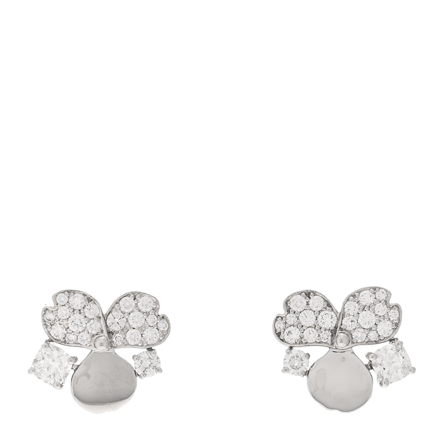Tiffany Platinum Diamond Paper Flowers Cluster Earrings 1 of 5