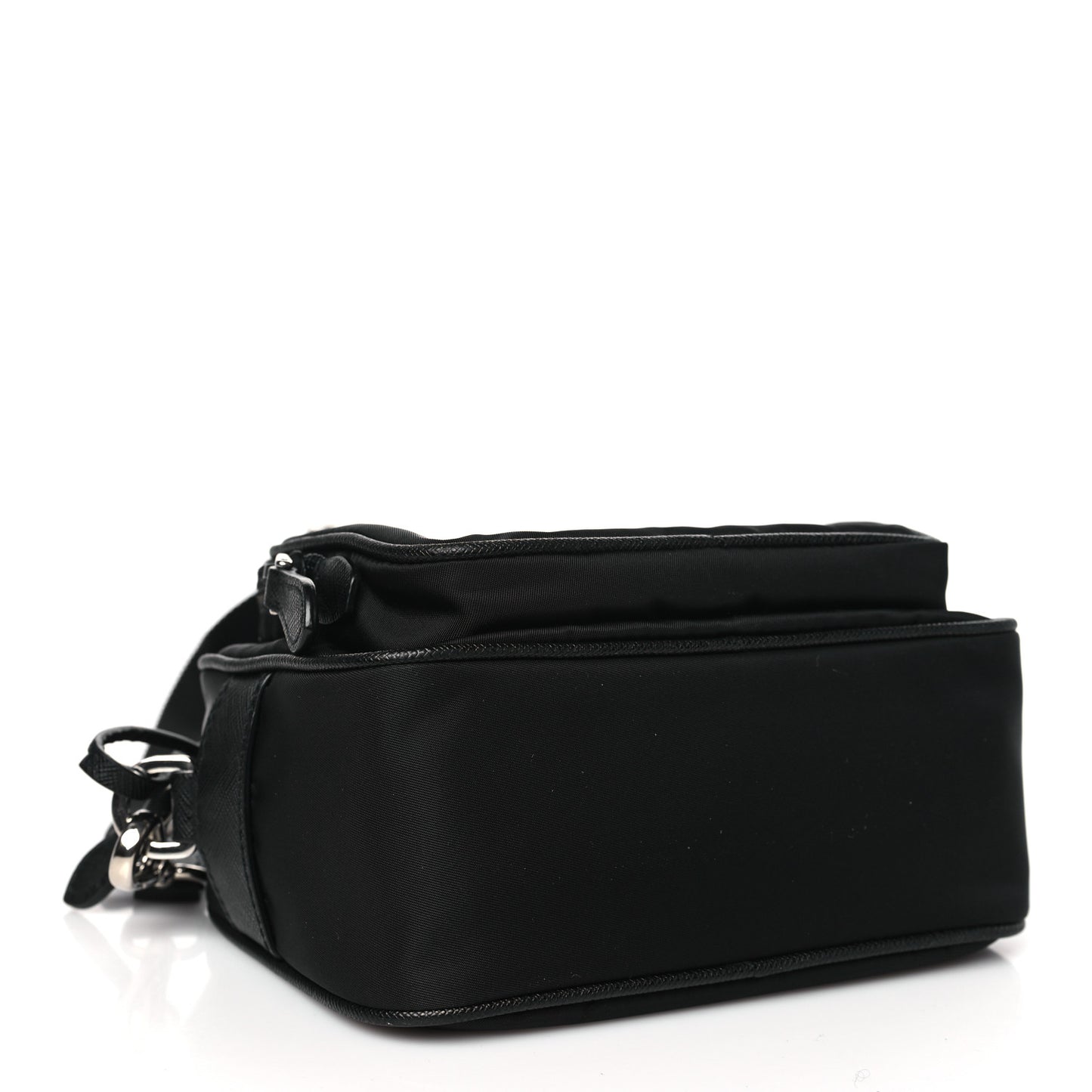 Tessuto Saffiano Brique Crossbody Messenger Bag Black