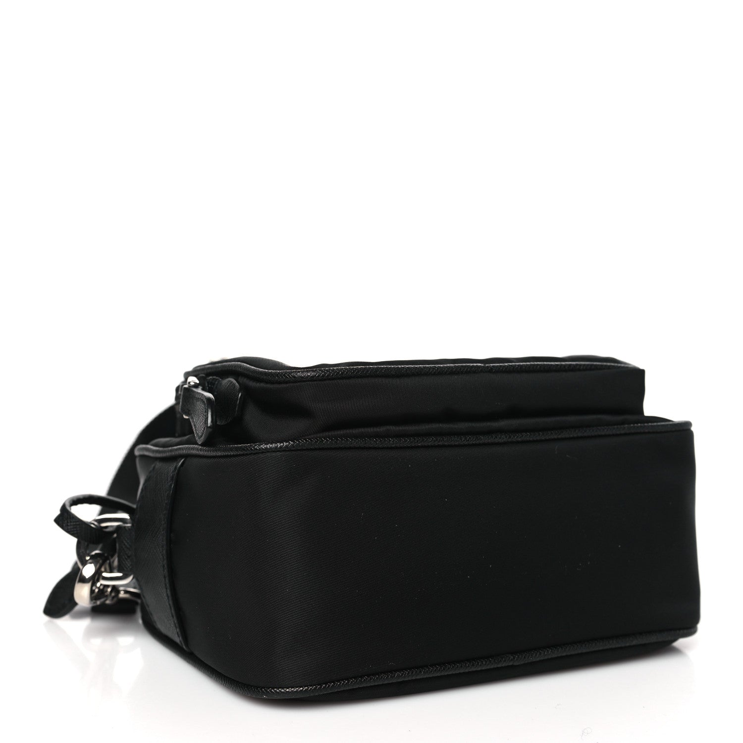 Prada Tessuto Saffiano Brique Crossbody Messenger Bag Black 4 of 9