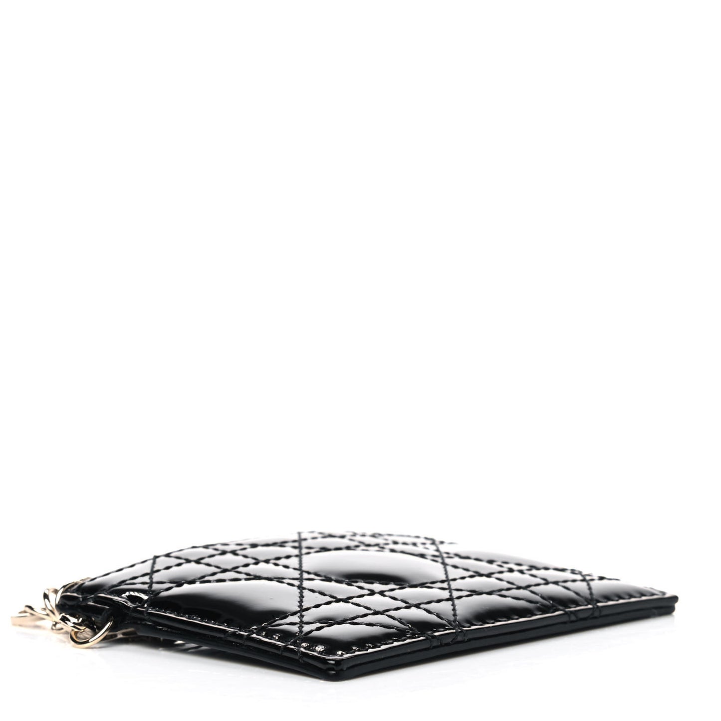 Patent Cannage Lady Dior Card Holder Black