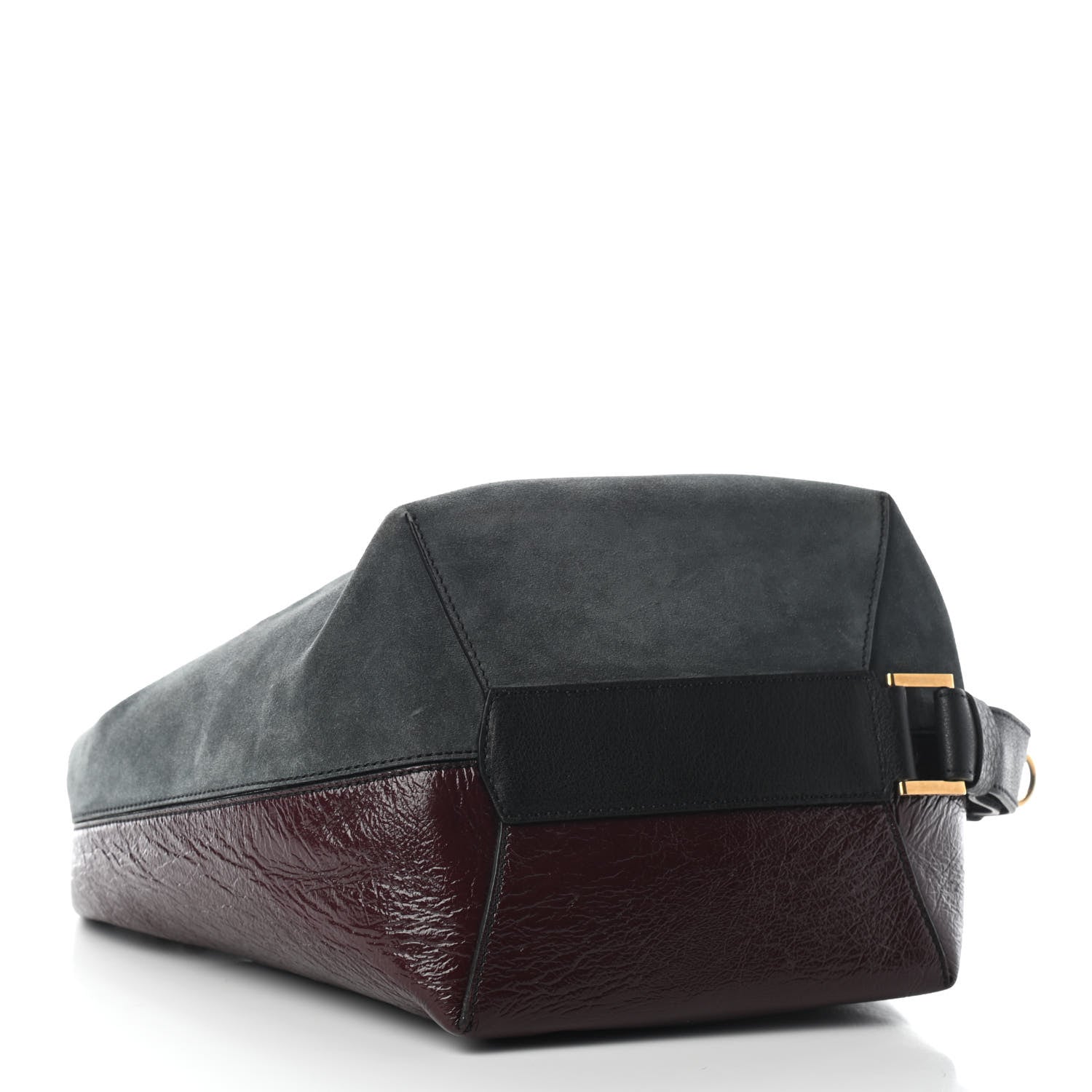 Givenchy Suede Crinkled Patent Deerskin Medium GV Bucket Bag Aubergine 3 of 6