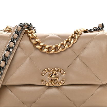 Chanel Lambskin Quilted Medium Chanel 19 Flap Dark Beige 8 of 11