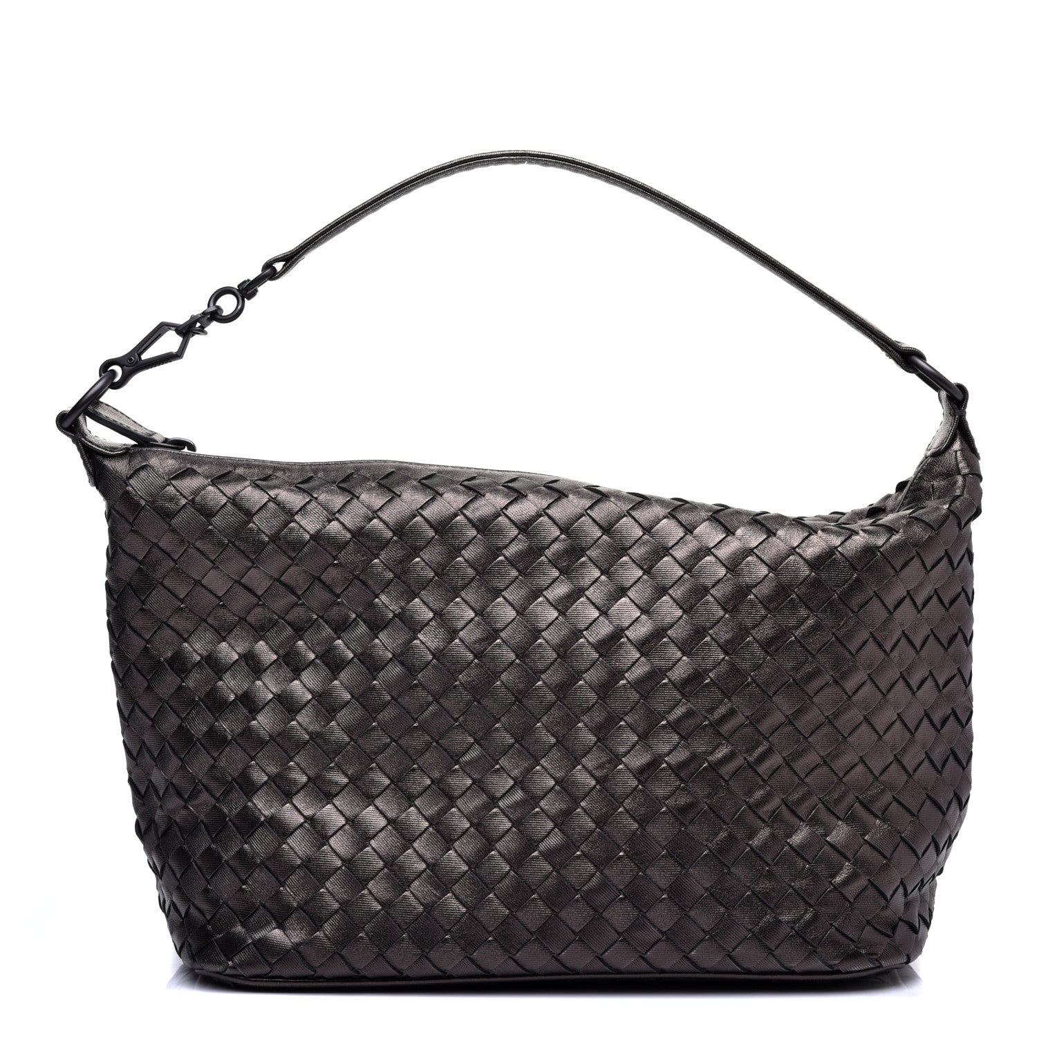 Bottega Veneta Metallic Nappa Intrecciato Small Shoulder Bag Steel 1 of 10