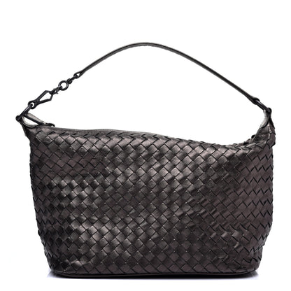 Bottega Veneta Metallic Nappa Intrecciato Small Shoulder Bag Steel 1 of 10