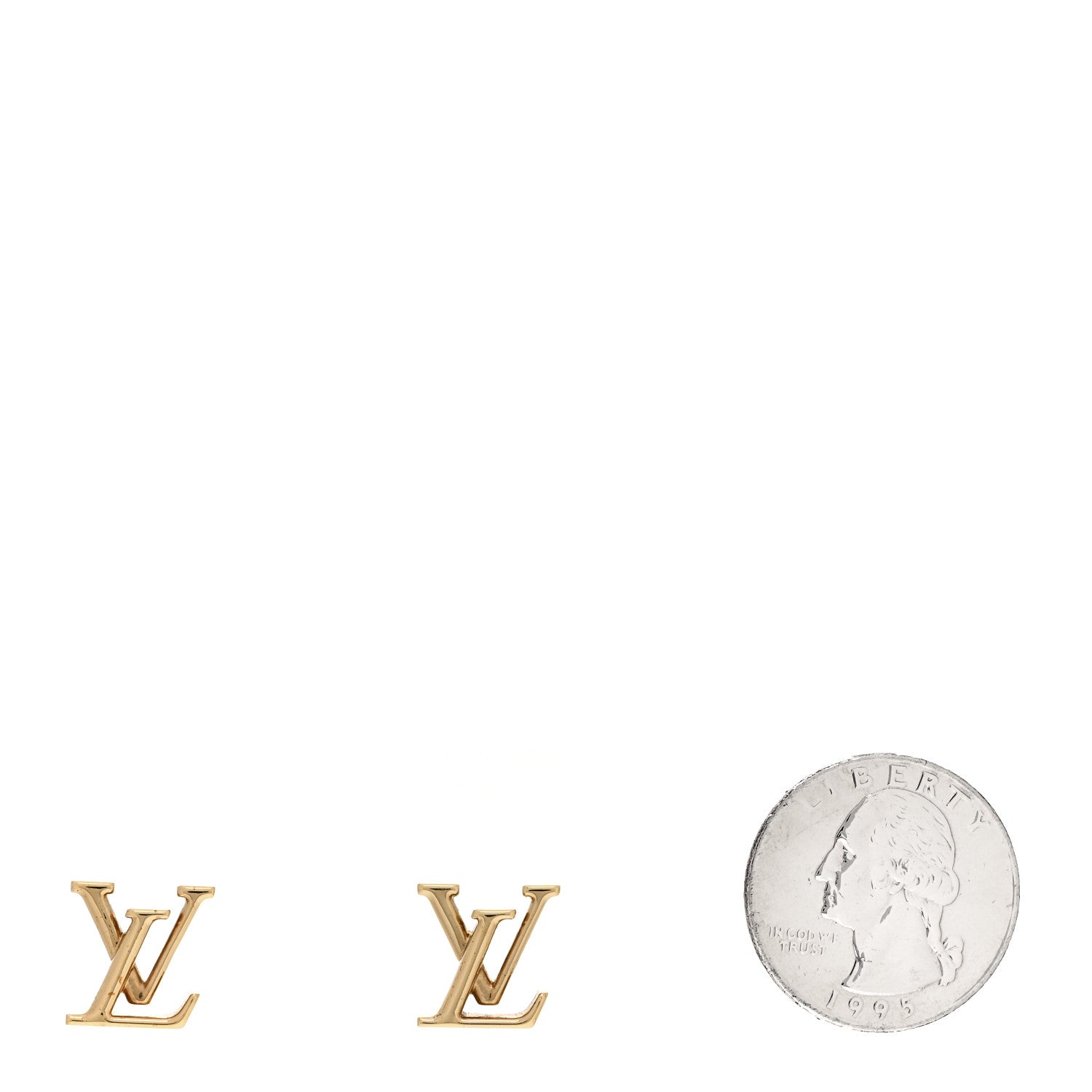 Louis Vuitton Metal LV Iconic Earrings Gold 2 of 4