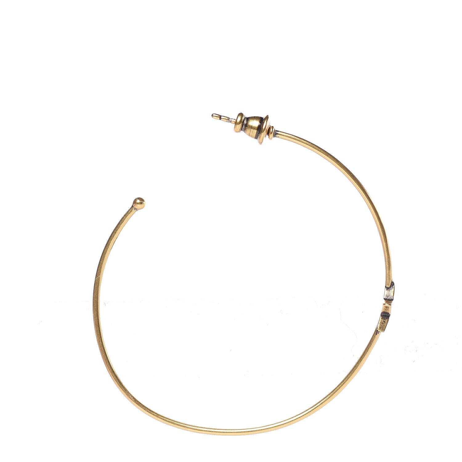 Christian Dior Metal J'Adior Hoop Earrings Aged Gold 5 of 5