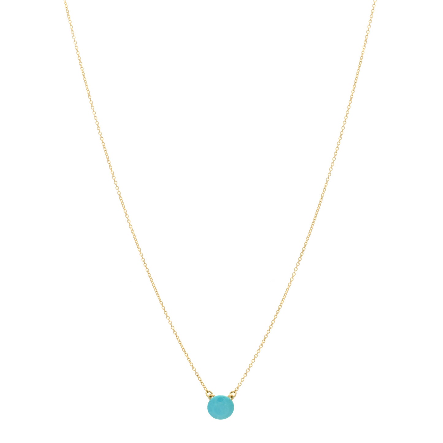 18K Yellow Gold Turquoise Elsa Peretti 1 Carat Pendant Necklace