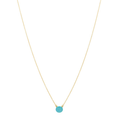 Tiffany 18K Yellow Gold Turquoise Elsa Peretti 1 Carat Pendant Necklace 1 of 3