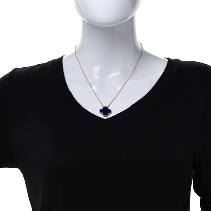 Van Cleef & Arpels 18K Yellow Gold Blue Sevres Porcelain Magic Alhambra Vendome Necklace 2 of 6