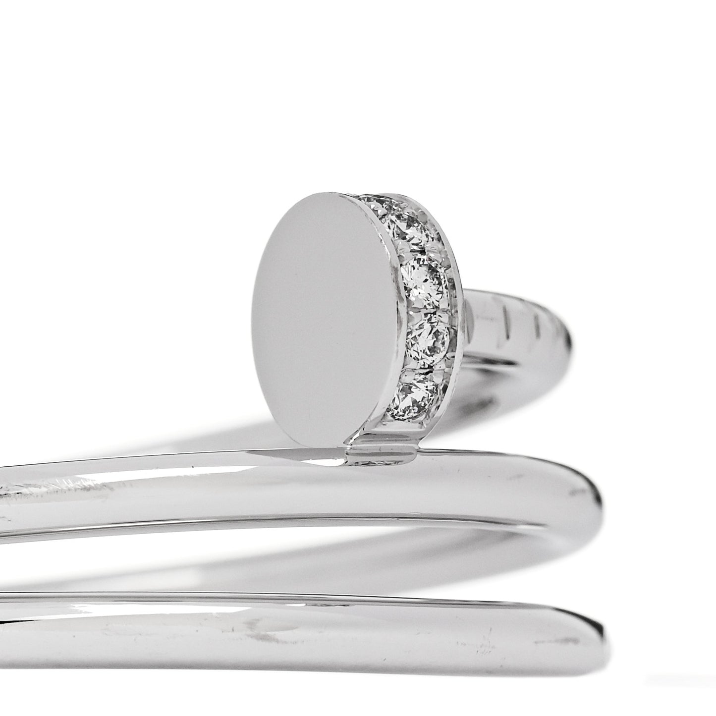 18K White Gold Diamond Double Juste Un Clou Ring 53 6.25