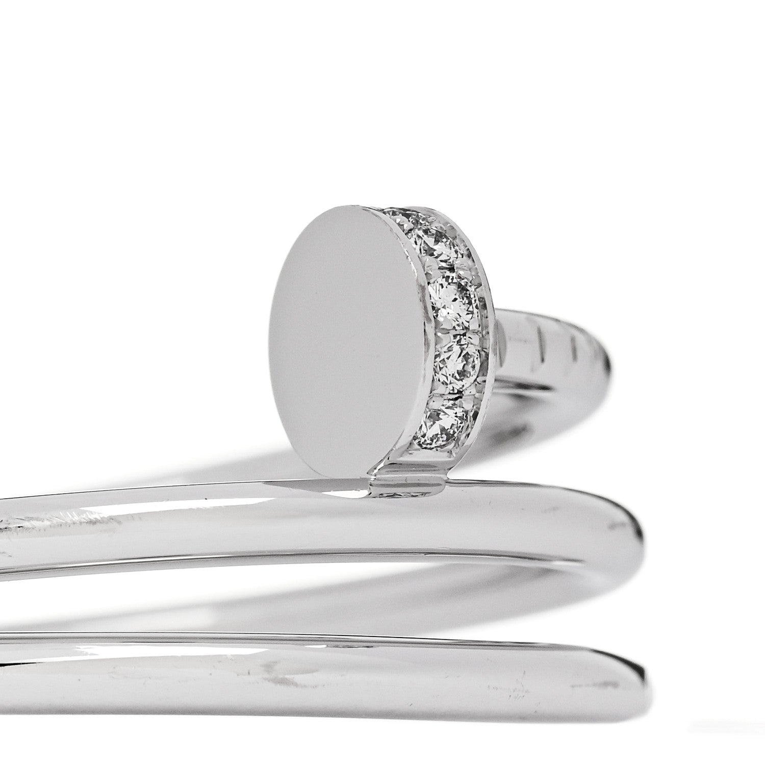 Cartier 18K White Gold Diamond Double Juste Un Clou Ring 53 6.25 4 of 6