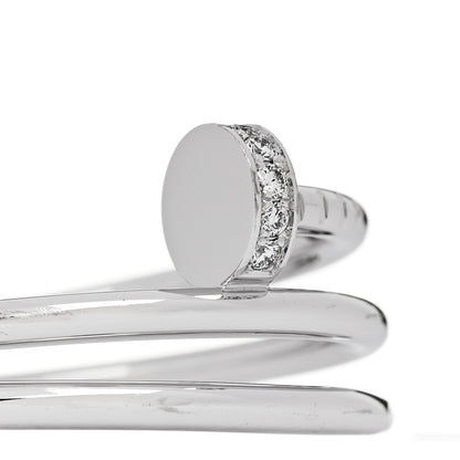 Cartier 18K White Gold Diamond Double Juste Un Clou Ring 53 6.25 4 of 6