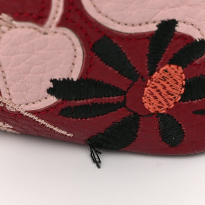 Valentino Garavani Alce Printed Calfskin Flower Embroidered Demilune Double Handle Satchel 12 of 13