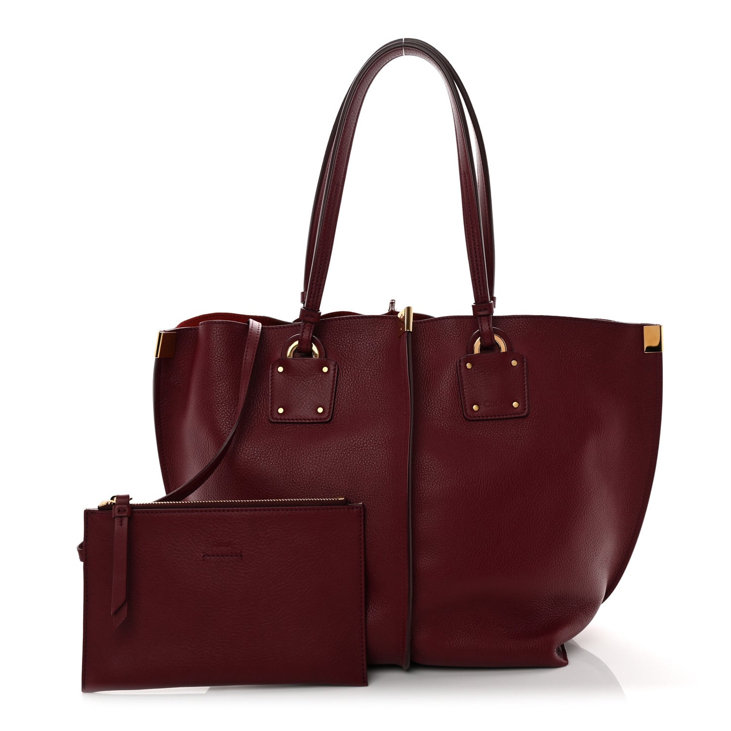 Smooth Calfskin Medium Vick Tote Burnt Mahogany