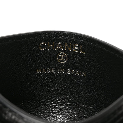Chanel Lizard Embossed Card Holder Black 6 of 8