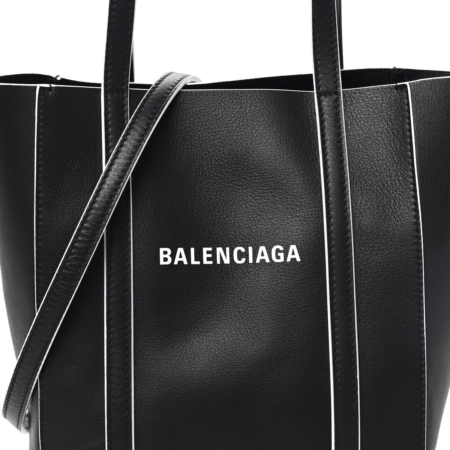 Balenciaga Smooth Calfskin Logo Double Sided XXS Everyday Tote Black White 7 of 9