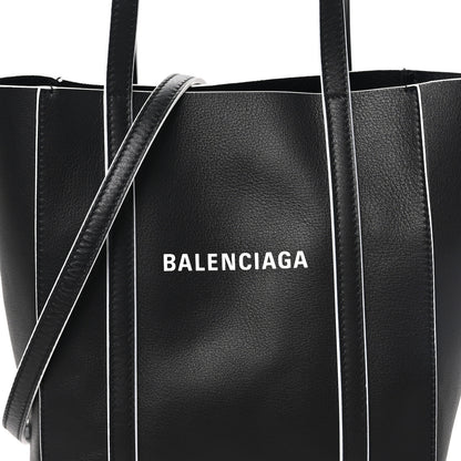 Balenciaga Smooth Calfskin Logo Double Sided XXS Everyday Tote Black White 7 of 9