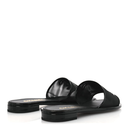 Chanel Mesh Patent Calfskin CC Mules 39 Black 5 of 10