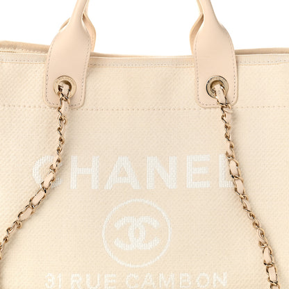 Chanel Mixed Fibers Small Deauville Tote White 8 of 12