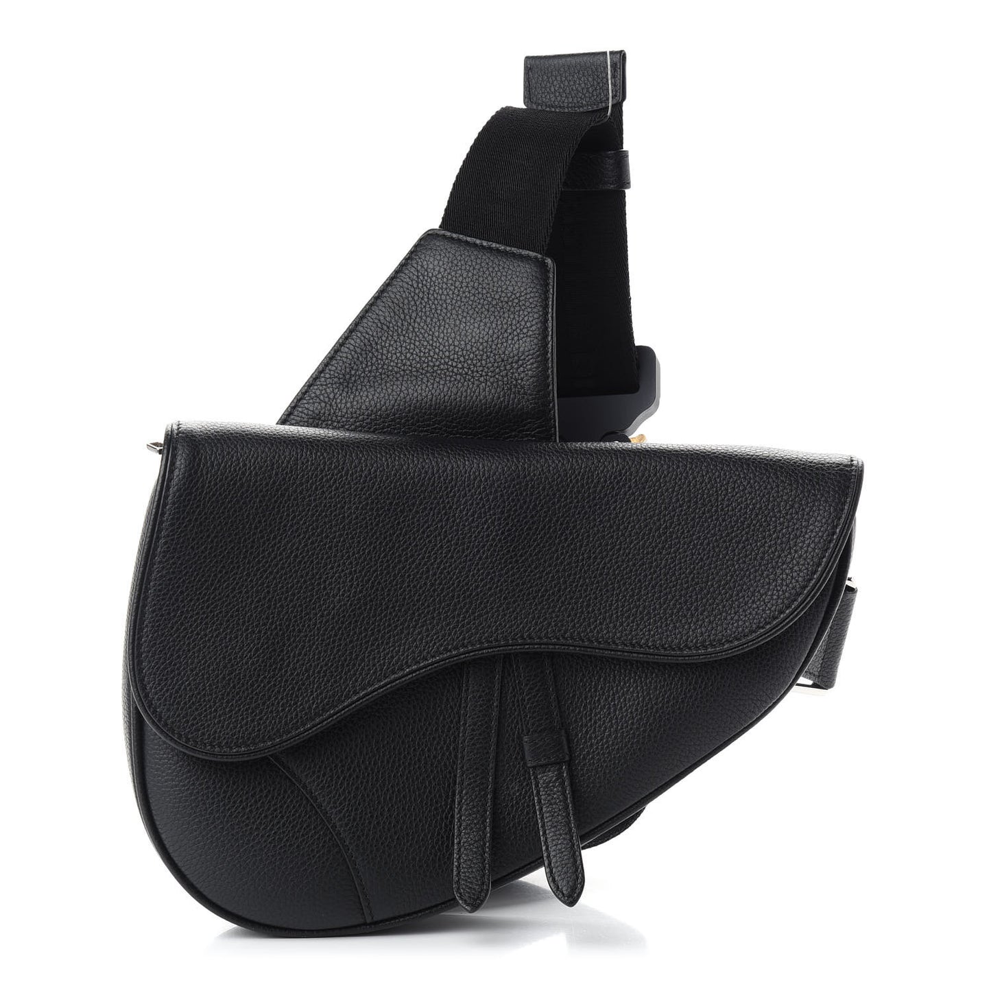 Grained Calfskin Kim Jones Saddle Bag Black