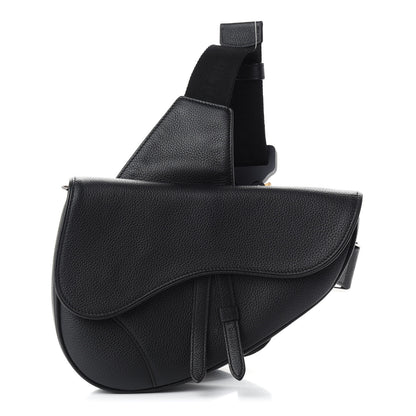 Christian Dior Grained Calfskin Kim Jones Saddle Bag Black 1 of 9