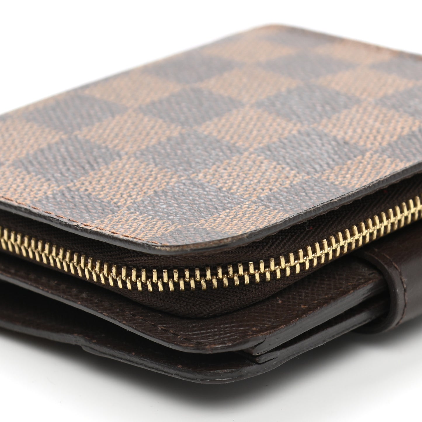 Damier Ebene Zippe Zipped Compact Wallet
