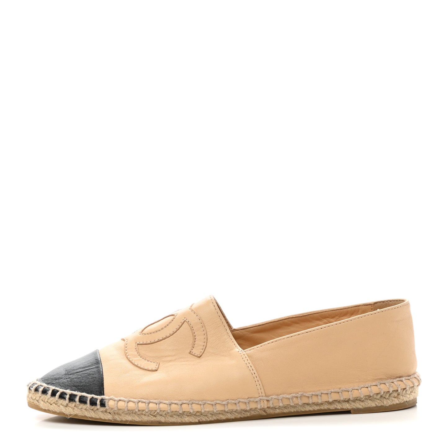 Lambskin CC Espadrilles 39 Beige Black