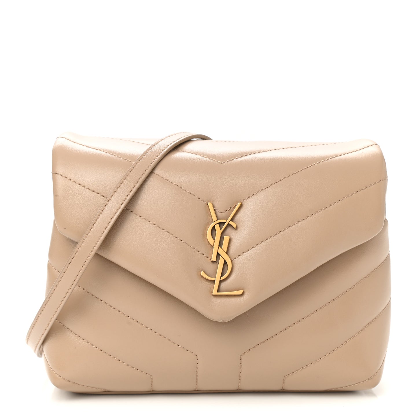 Calfskin Y Quilted Monogram Toy Loulou Crossbody Bag Latte