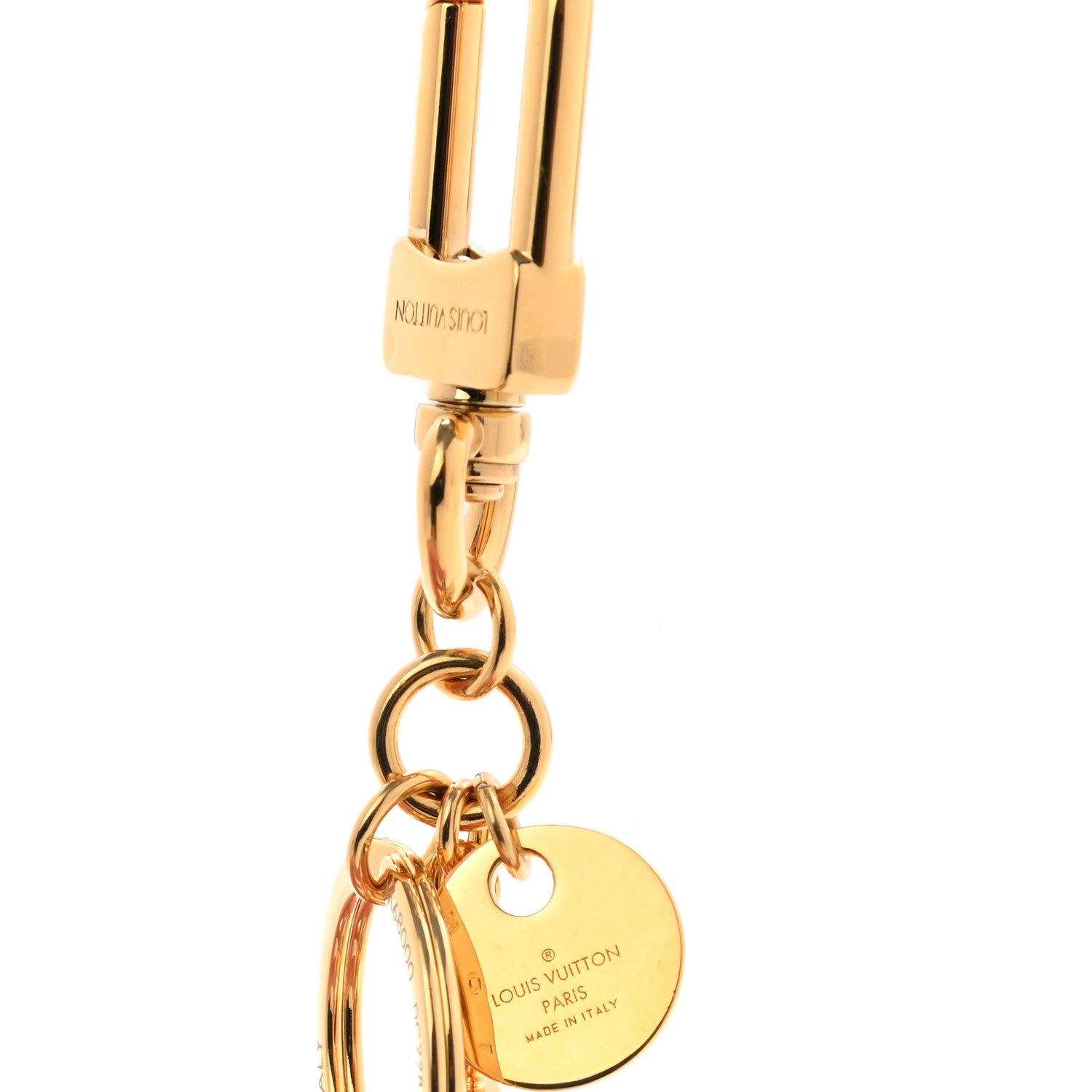 Louis Vuitton Metal LV Circle Bag Charm Key Holder Gold 4 of 5