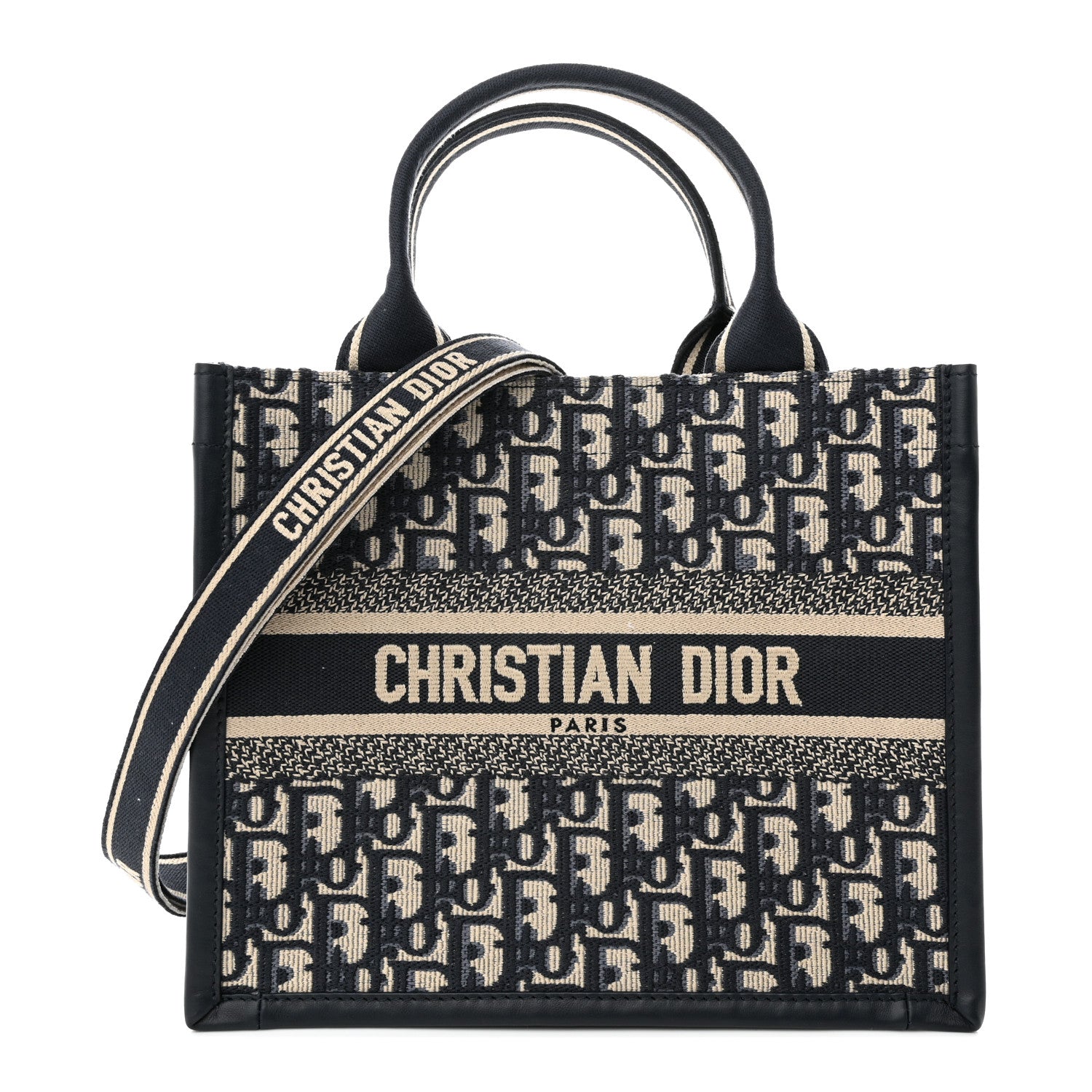 Christian Dior Oblique Calfskin Small Book Tote With Strap Blue Multicolor 1 of 11