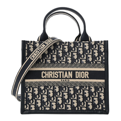 Christian Dior Oblique Calfskin Small Book Tote With Strap Blue Multicolor 1 of 11