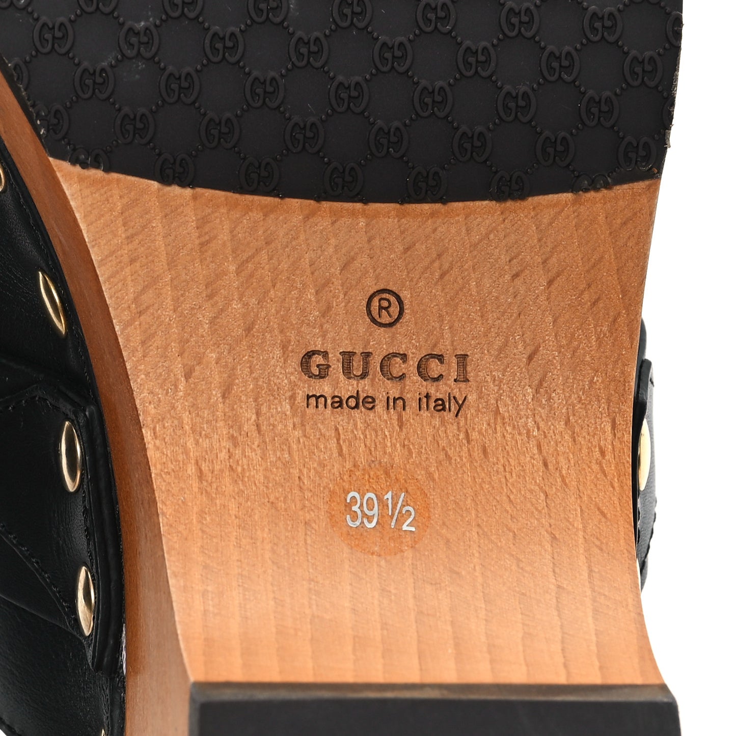 Calfskin Horsebit Clogs 39.5 Black