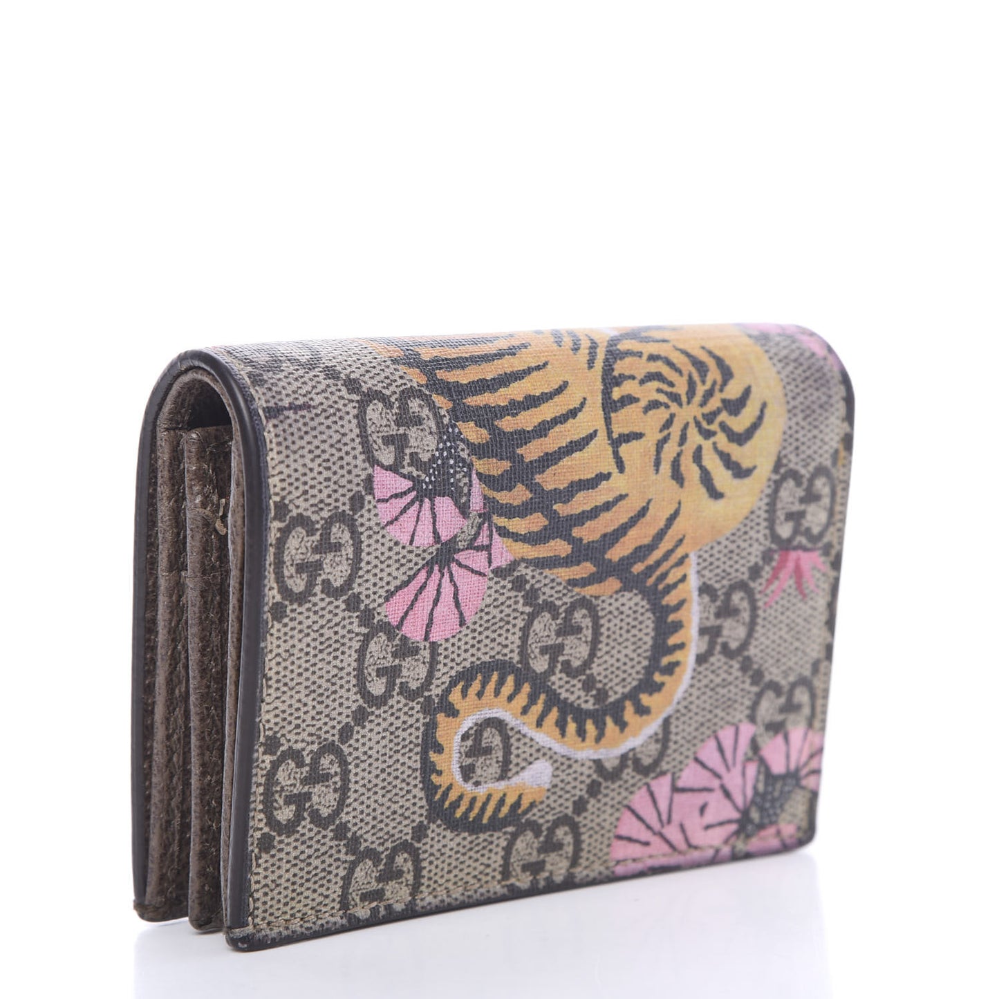 GG Supreme Monogram Bengal Card Case Beige Pink