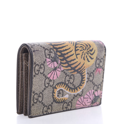 Gucci GG Supreme Monogram Bengal Card Case Beige Pink 2 of 9