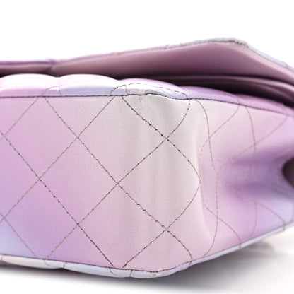 Chanel Lambskin Quilted Tie Dye Ombre Medium Double Flap Purple Blue Pink 11 of 14