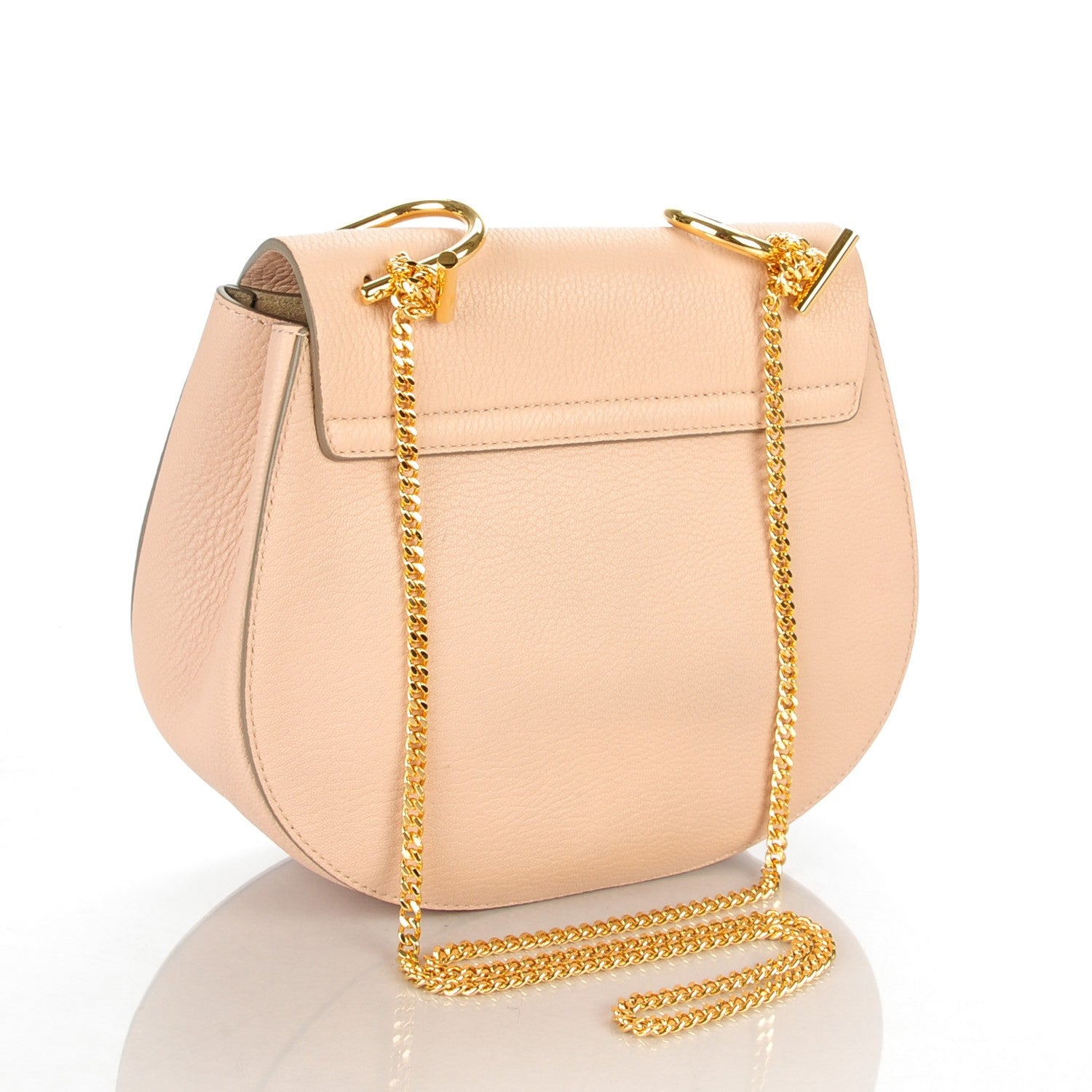 Chloe Grained Lambskin Medium Drew Shoulder Bag Cement Pink 3 of 7