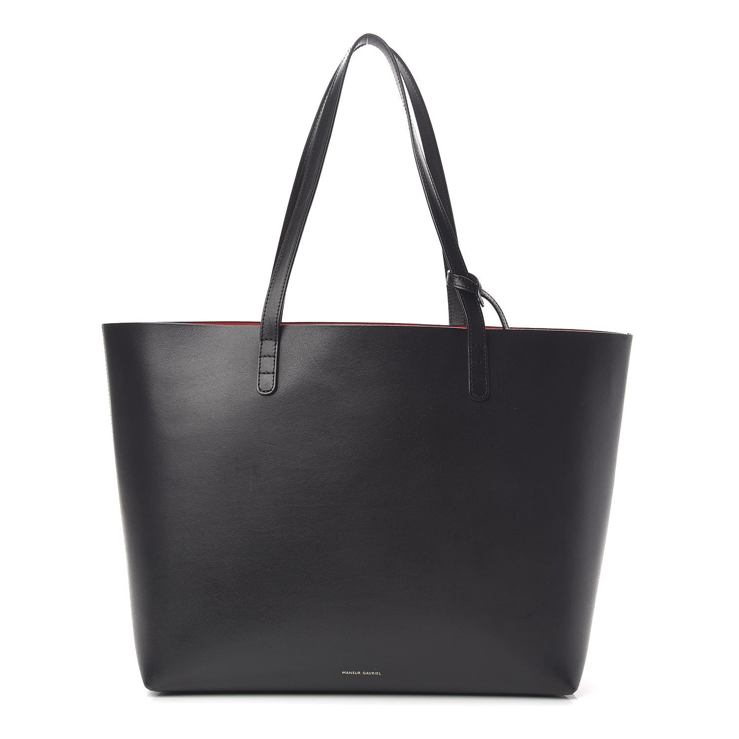 Calfskin Large Shopping Tote Black Flamma