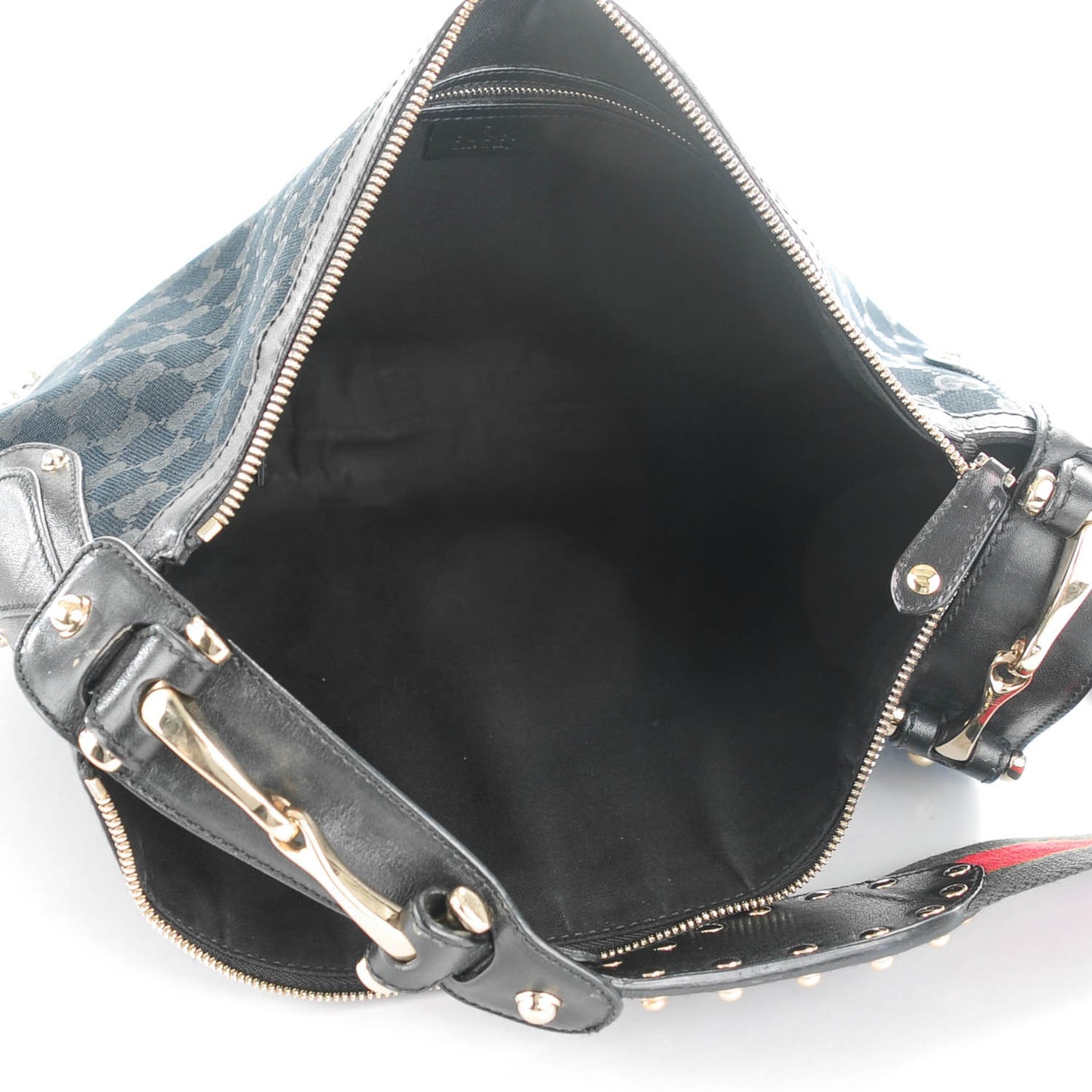 Monogram Studded Pelham Shoulder Bag Black