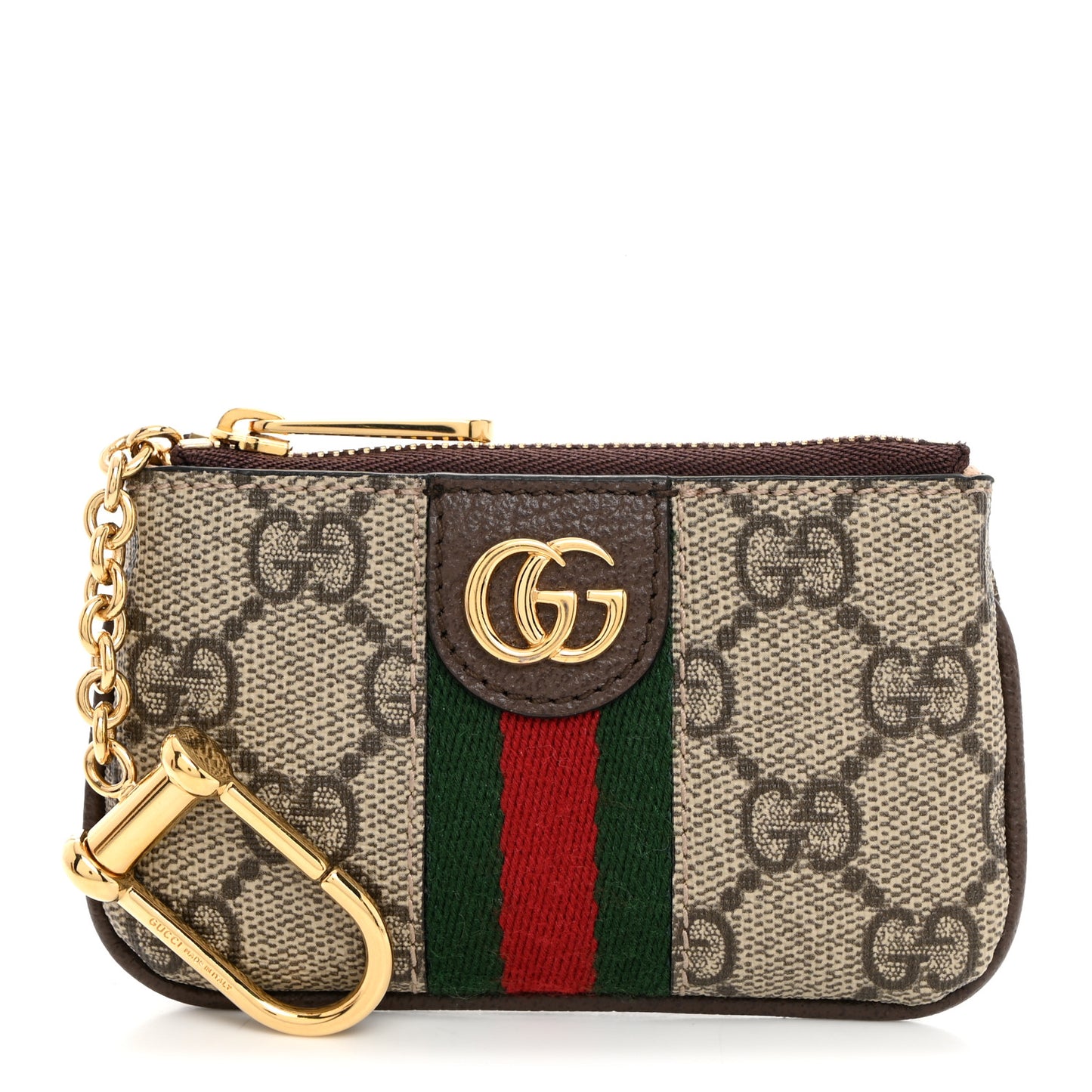 GG Supreme Monogram Web Ophidia Key Case Beige New Acero