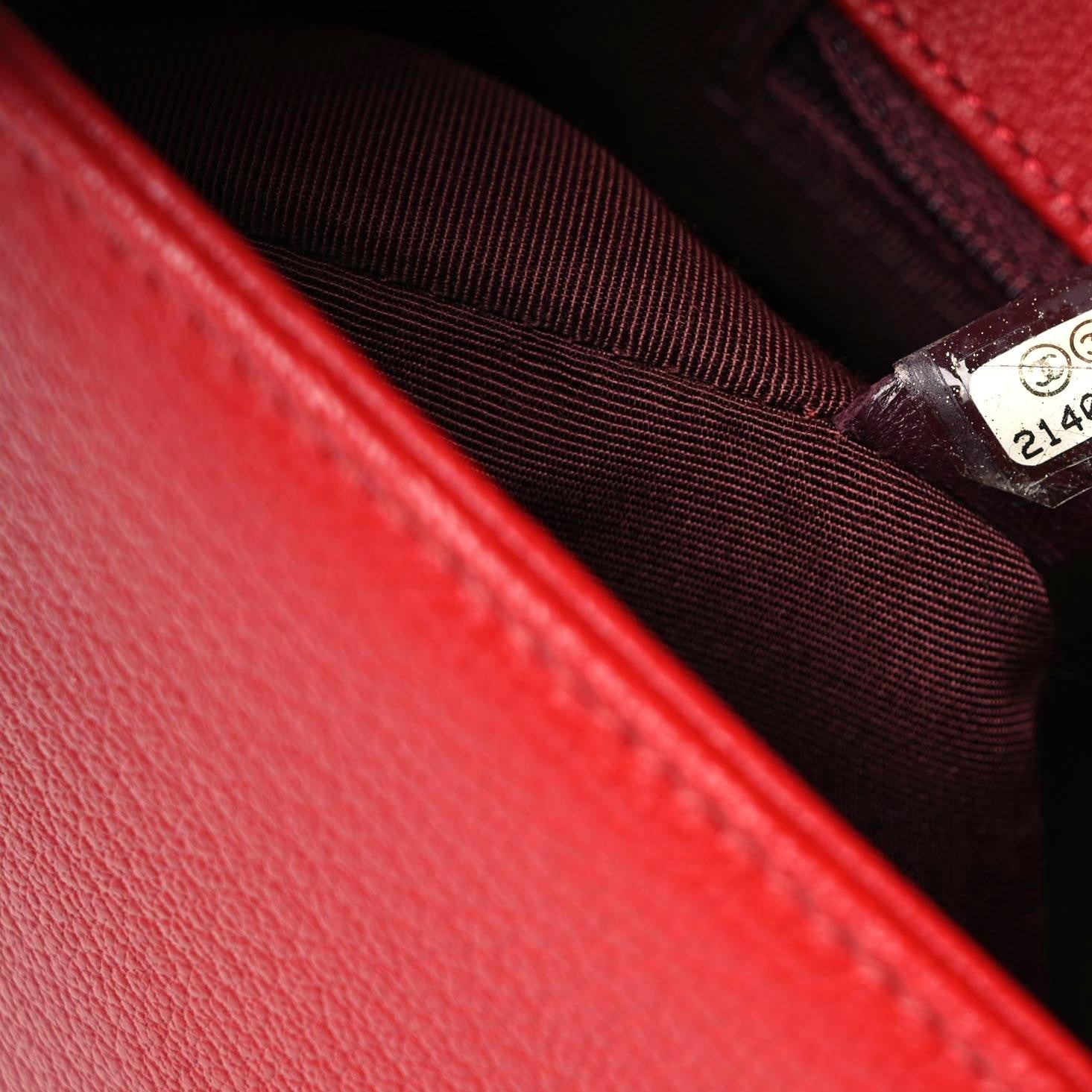 Chanel Patent Goatskin Quilted New Medium Boy Flap Red 7 of 11
