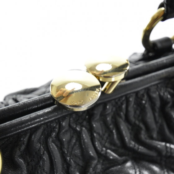 Quilted Leather Stam Black