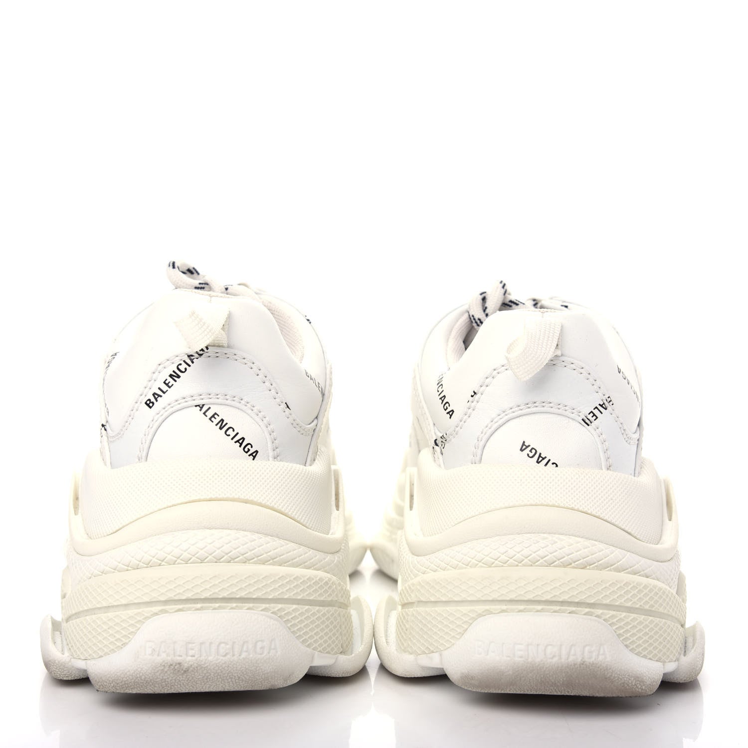 Balenciaga Technical Fabric Allover Logo Womens Triple S Sneakers 37 White Black 7 of 10