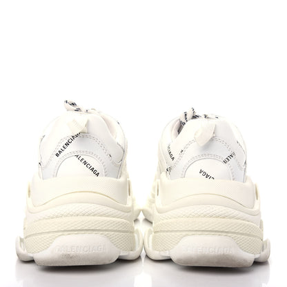 Balenciaga Technical Fabric Allover Logo Womens Triple S Sneakers 37 White Black 7 of 10